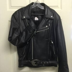Women's Black Leather Biker Jacket